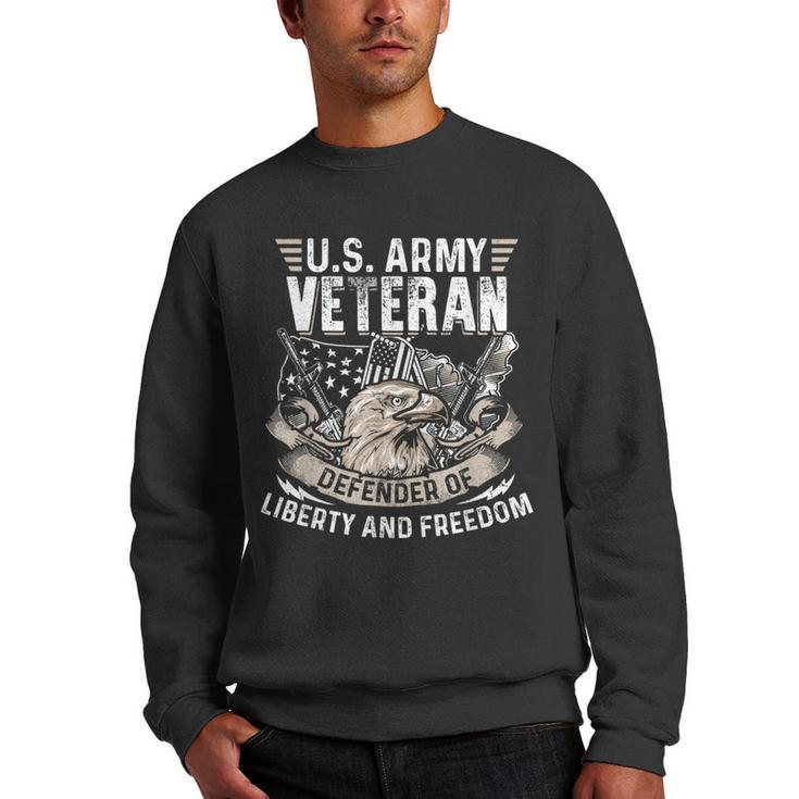 Us Army Veteran Defender Of Liberty 4Th Of July Day Men Crewneck Graphic Sweatshirt