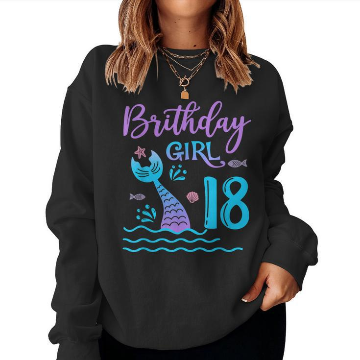 18 Year Old Gift Mermaid Tail 18Th Birthday Girl Daughter  Women Crewneck Graphic Sweatshirt