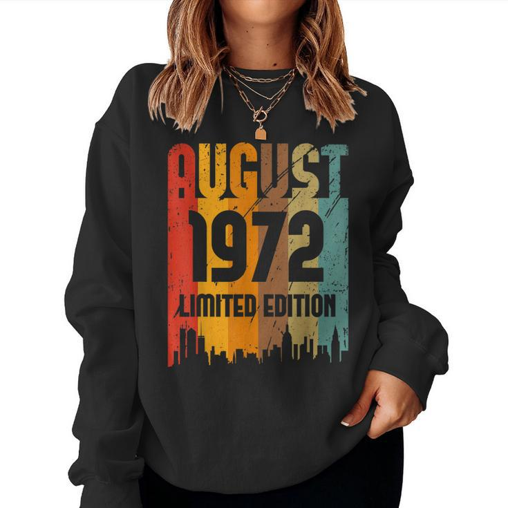 50 Years Old Vintage Awesome Since August 1972 50Th Birthday  Women Crewneck Graphic Sweatshirt