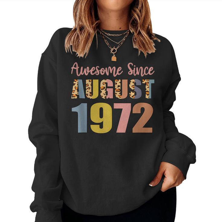 Awesome Since August 1972 50 Years Old 50Th Birthday  V2 Women Crewneck Graphic Sweatshirt