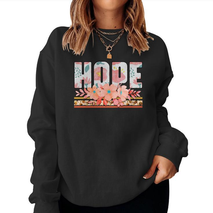 Boho Vintage Hope Wildflowers Design Women Crewneck Graphic Sweatshirt