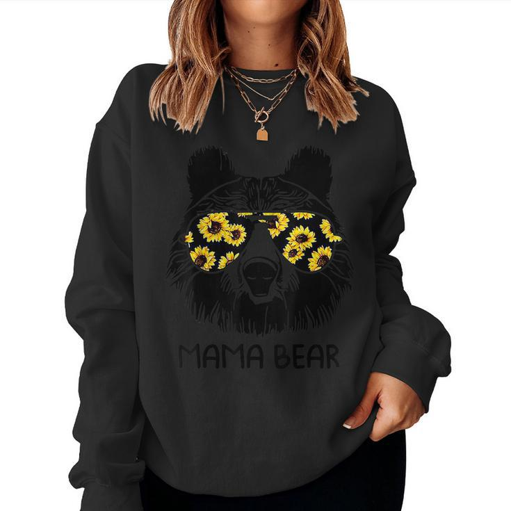 Colorful Sunflower Mama Bear Mother Bear Lover  Women Crewneck Graphic Sweatshirt