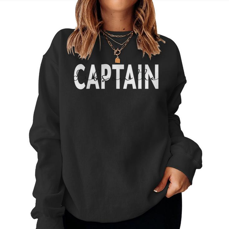 Dibs On The Captain Funny Captain Wife Saying  Women Crewneck Graphic Sweatshirt