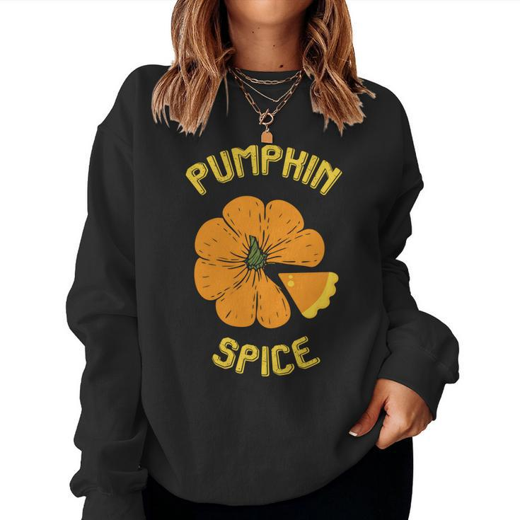 Fall Autumn Pumpkin Spice Cute Flower Women Crewneck Graphic Sweatshirt