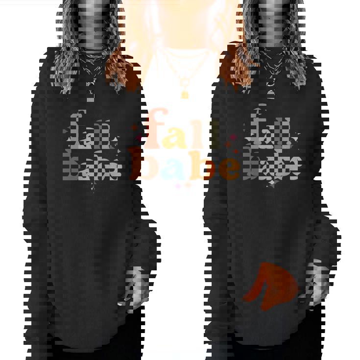 Fall Babe Colorful Sparkling Official Design Women Crewneck Graphic Sweatshirt