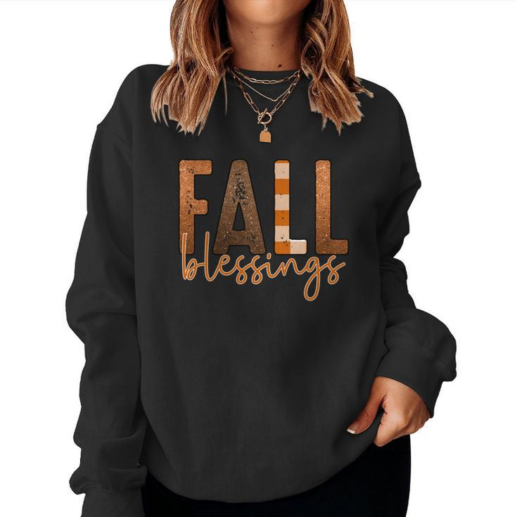Fall Blessing Funny Gift Women Crewneck Graphic Sweatshirt