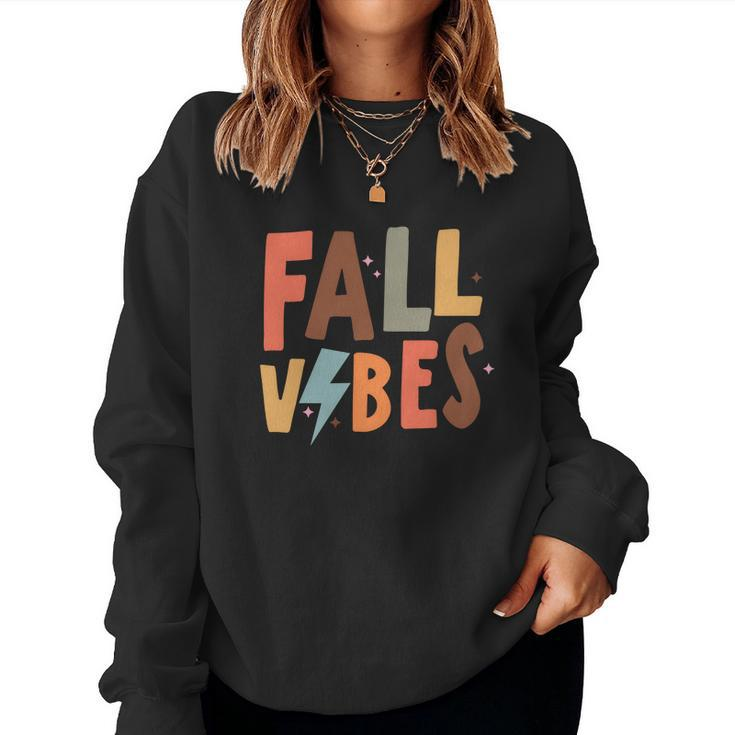 Fall Colorful Fall Vibes For You Idea Design Women Crewneck Graphic Sweatshirt