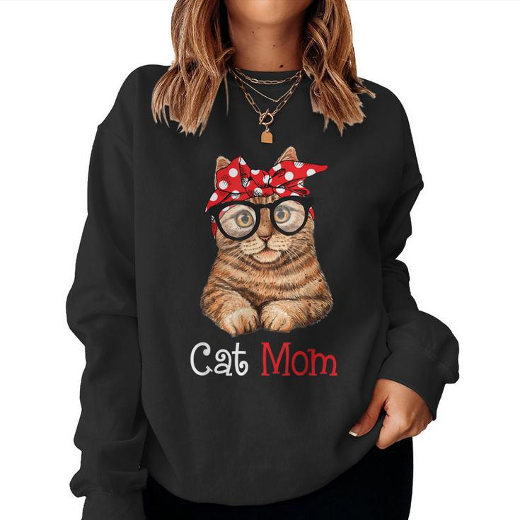 Funny Cat Mom Cat Lovers Mothers Day Mom Women Mothers Gift  Women Crewneck Graphic Sweatshirt