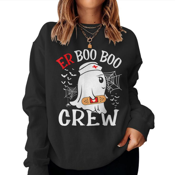 Halloween Er Costume Er Boo Boo Crew Nurse Ghost Nursing  Women Crewneck Graphic Sweatshirt