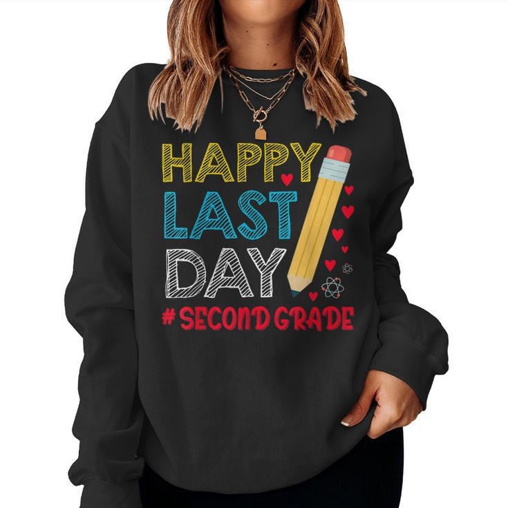Happy Last Day Of School For Second Grade Students Teachers  Women Crewneck Graphic Sweatshirt