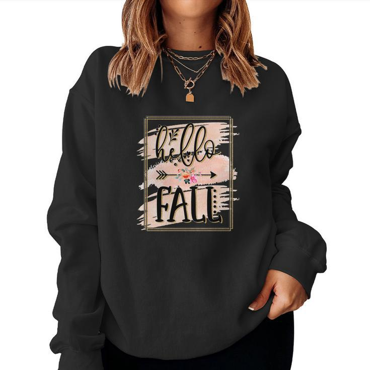 Hello Fall Hello Sweater Weather Women Crewneck Graphic Sweatshirt