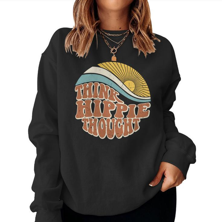 Hippie The Sun Think Hippie Thought Custom Women Crewneck Graphic Sweatshirt