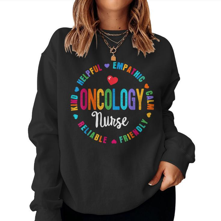 Oncology Nurse Oncology Cancer Nursing Appreciation Week  Women Crewneck Graphic Sweatshirt