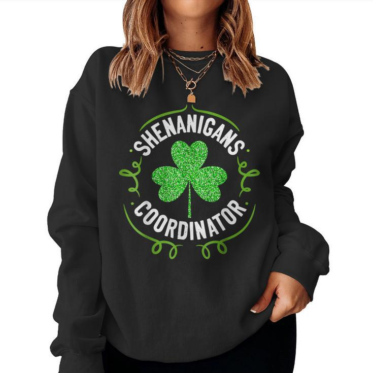 Shenanigans Coordinator Matching Teacher St Patricks Day  Women Crewneck Graphic Sweatshirt