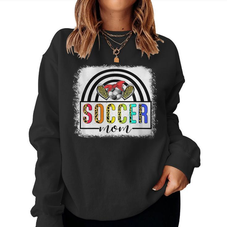 Soccer Mom Rainbow Leopard Funny Soccer Mom Mothers Day 2022  Women Crewneck Graphic Sweatshirt