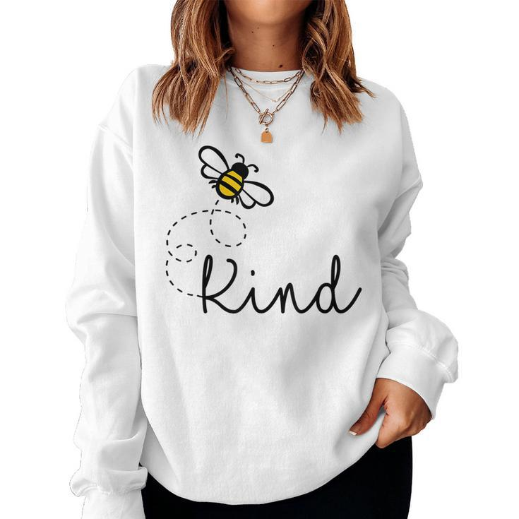 Be Kind Womens  Bumble Bee Inspirational Teacher Love  Women Crewneck Graphic Sweatshirt