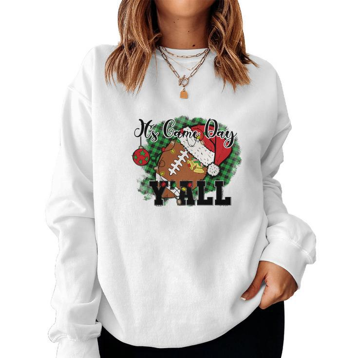 Christmas Football My Game Day Yall Women Crewneck Graphic Sweatshirt