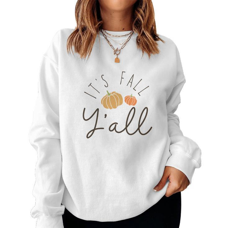 Fall It_S Fall Yall Pumpkin Cute Custom Women Crewneck Graphic Sweatshirt