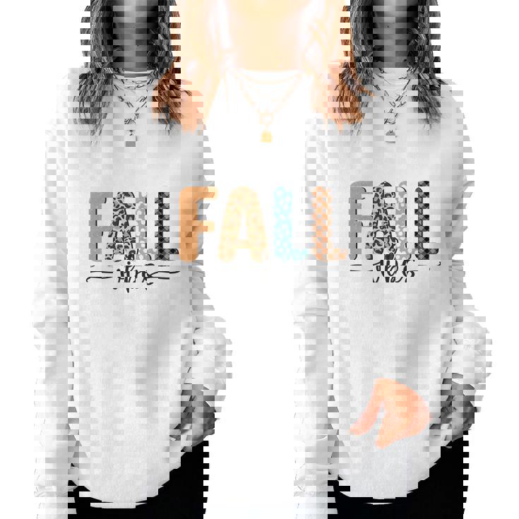 Fall Vibes Pattern Vintage Style Women Crewneck Graphic Sweatshirt