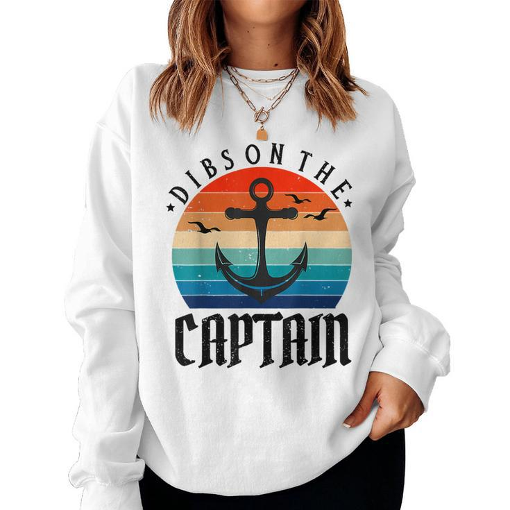 Funny Captain Wife Dibs On The Captain  V11 Women Crewneck Graphic Sweatshirt