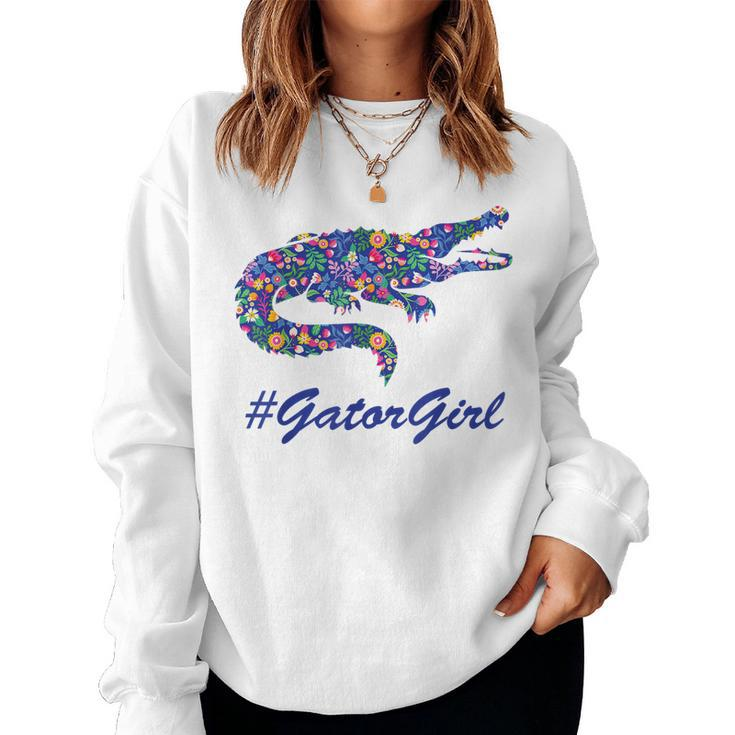 Gator Girl  Alligator Kids Women Crocodile  Women Crewneck Graphic Sweatshirt