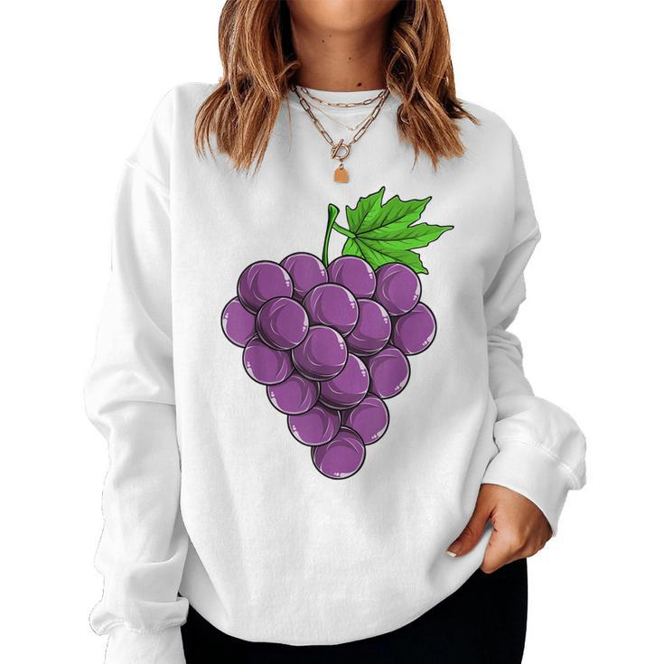 Grape Fruit Easy Lazy Diy Halloween Costume Women Girls Kids  Women Crewneck Graphic Sweatshirt