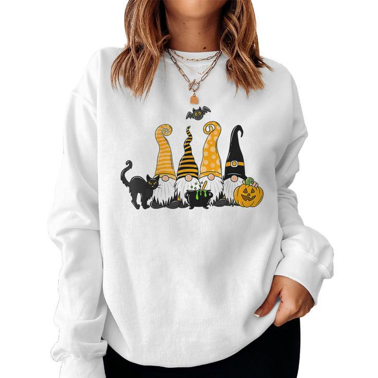 Halloween Gnomes Cute Autumn Pumpkin Fall Holiday Women Girl  V15 Women Crewneck Graphic Sweatshirt