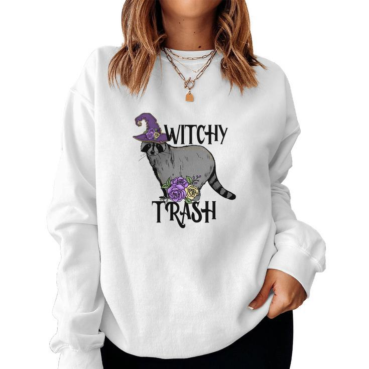 Halloween Witch Vibes Witchy Trash Custom Women Crewneck Graphic Sweatshirt
