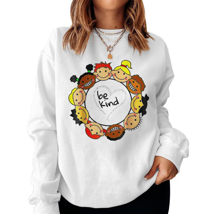 Heart Be Kind Kindness Anti Bullying Orange Unity Day 2022  Women Crewneck Graphic Sweatshirt