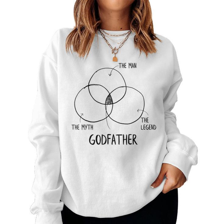 Mens Funny Gift For Fathers Day  - Mix Of Legend Godfather  Women Crewneck Graphic Sweatshirt