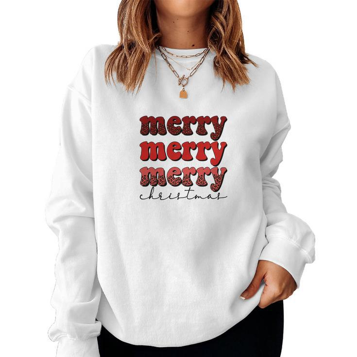 Merry Merry Merry Christmas V3 Women Crewneck Graphic Sweatshirt