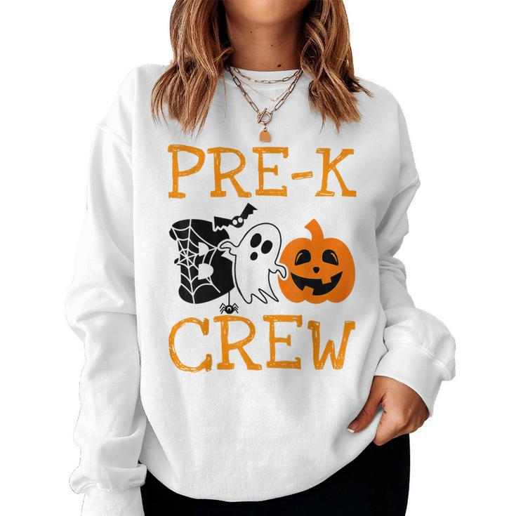 Pre-K Boo Crew Vintage Halloween Costumes For Pre-K Teachers  Women Crewneck Graphic Sweatshirt