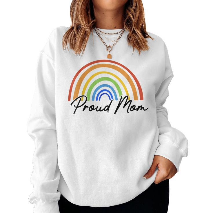 Proud Mom Rainbow  Lgbt Gay Pride Month  V2 Women Crewneck Graphic Sweatshirt