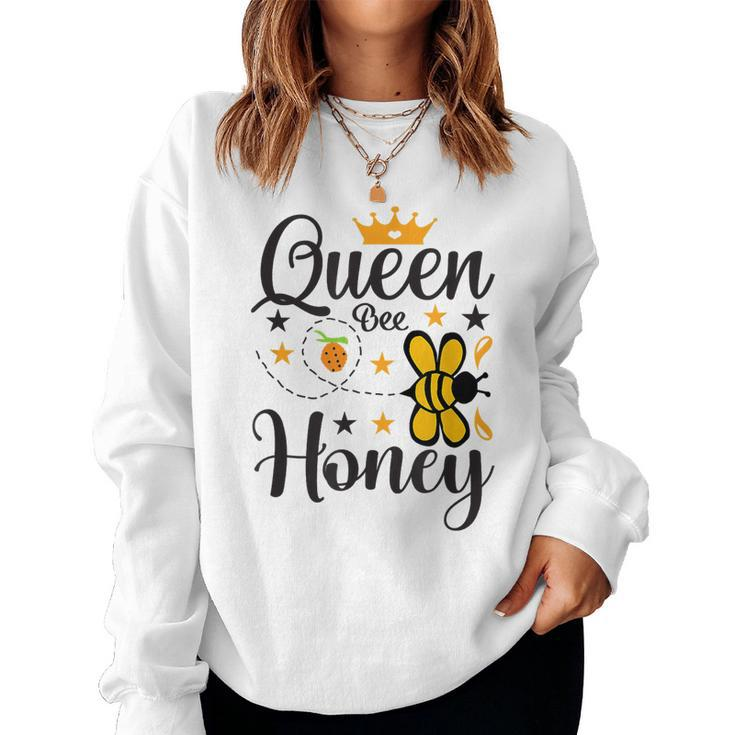 Queen Bee Black Girl Magic Melanin Women Afro American  Women Crewneck Graphic Sweatshirt