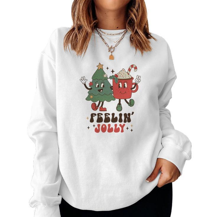 Retro Christmas Feeling Jolly V2 Women Crewneck Graphic Sweatshirt