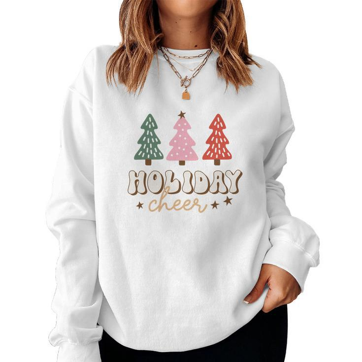 Retro Christmas Holiday Cheer Women Crewneck Graphic Sweatshirt