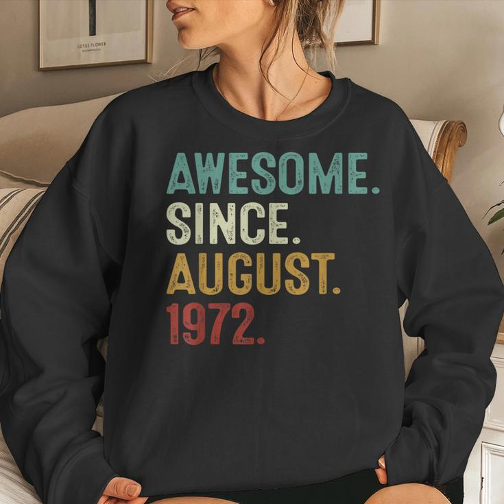 Awesome Since August 1972 50 Years Old 50Th Birthday  Women Crewneck Graphic Sweatshirt Gifts for Her