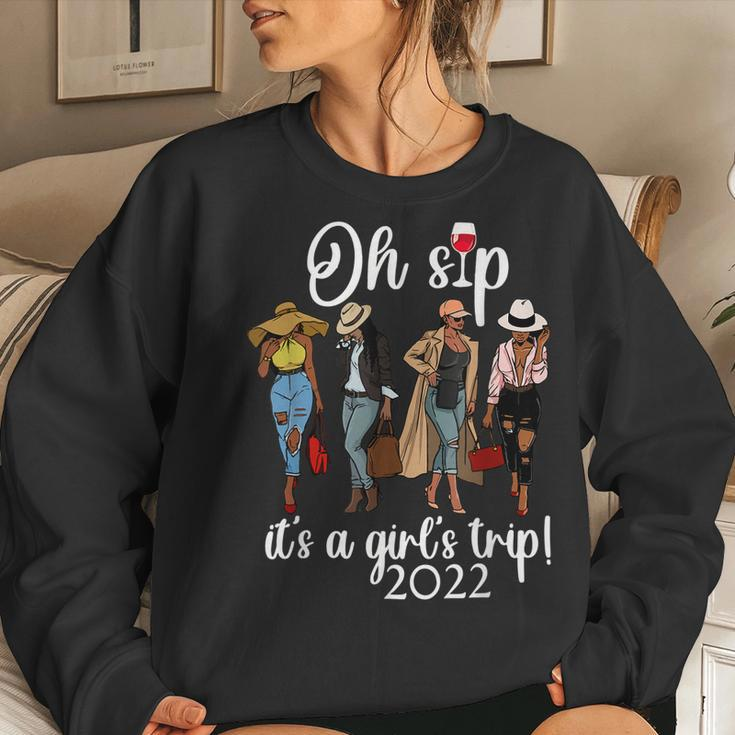 Girls Trip Oh Sip It’S A Girls Trip Wine Party  Women Crewneck Graphic Sweatshirt Gifts for Her
