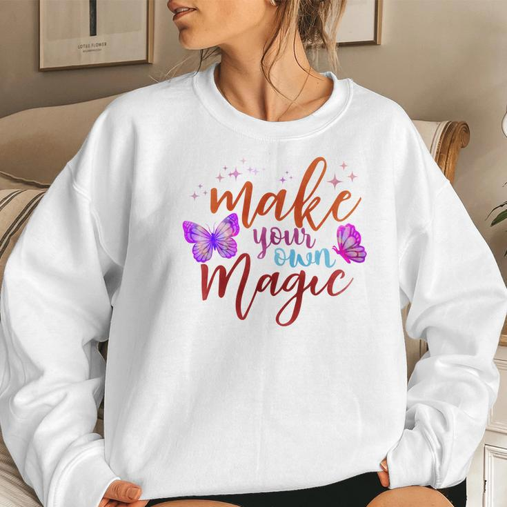 Butterfly Make You Own Magic Women Crewneck Graphic Sweatshirt Gifts for Her