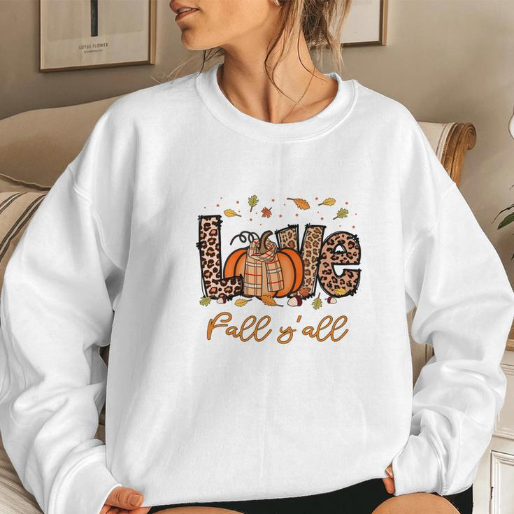 Cute Gift Love Fall Yall Women Crewneck Graphic Sweatshirt Gifts for Her
