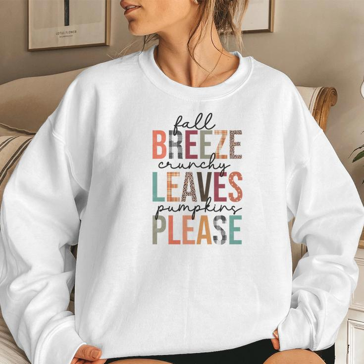 Fall Breeze Crunchy Leaves Pumpkins Please Funny Fall Women Crewneck Graphic Sweatshirt Gifts for Her