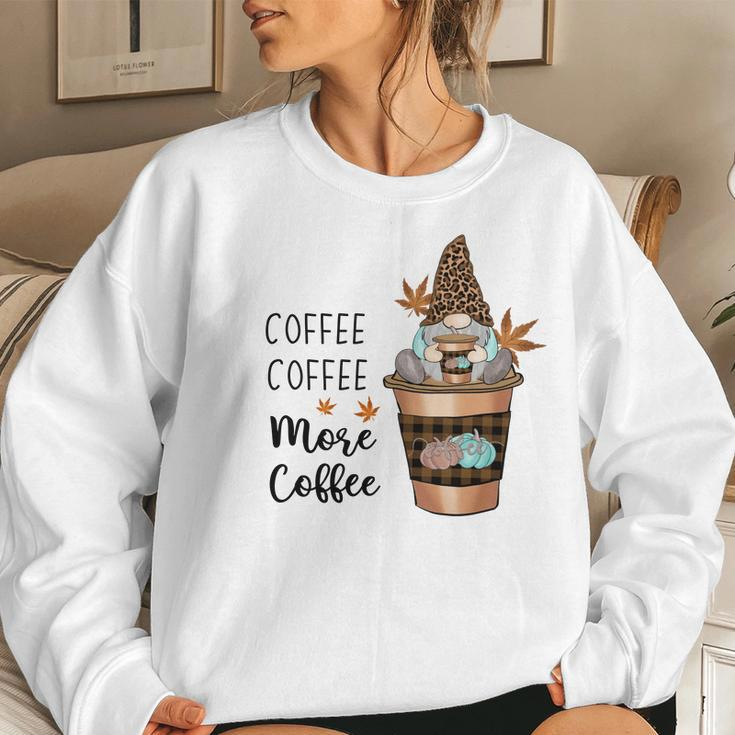 Fall Coffee Coffee More Coffee Gnomes Women Crewneck Graphic Sweatshirt Gifts for Her