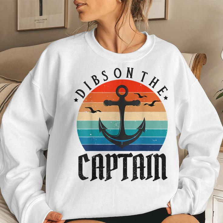 Funny Captain Wife Dibs On The Captain V11 Women Crewneck Graphic Sweatshirt Gifts for Her