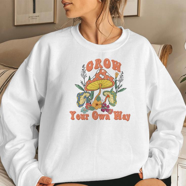 Grow Your Own Way Retro Vintage Custom V2 Women Crewneck Graphic Sweatshirt Gifts for Her