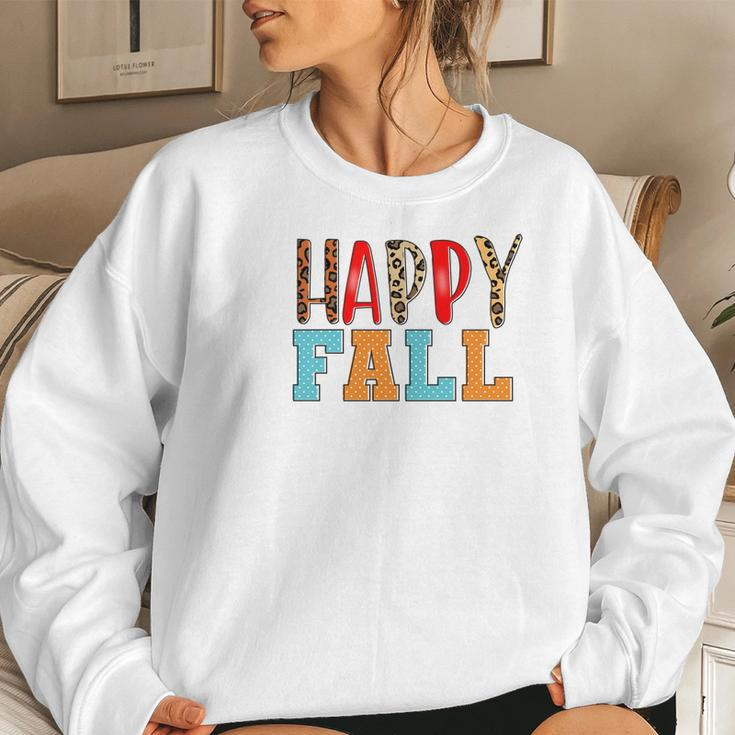 Happy Fall Happy Season Women Crewneck Graphic Sweatshirt Gifts for Her