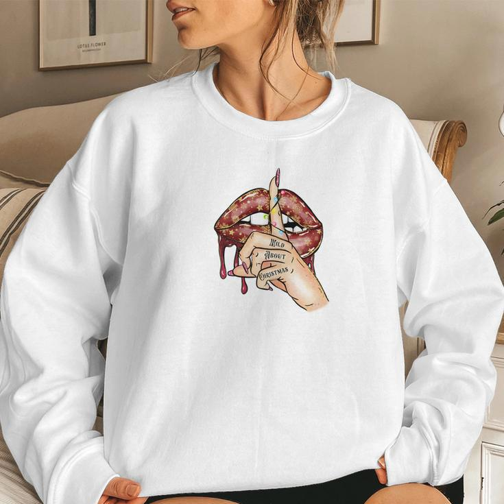 Wild About Christmas Women Crewneck Graphic Sweatshirt Gifts for Her