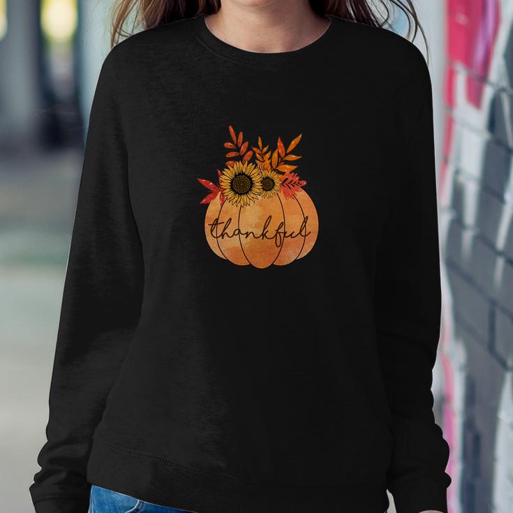 Thankful Pumpkin Gift Fall Season Women Crewneck Graphic Sweatshirt