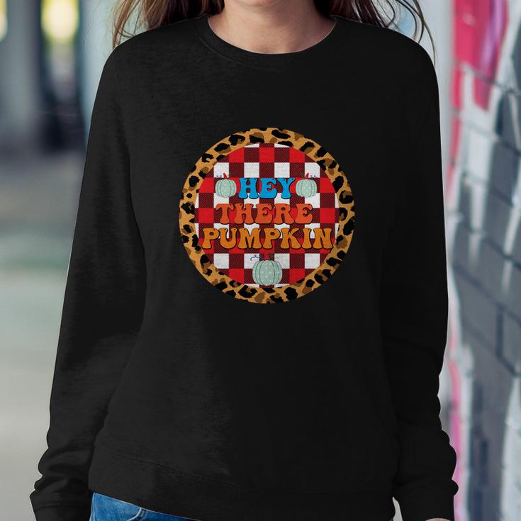 Hey There Pumpkin Leopard Fall Gift Women Crewneck Graphic Sweatshirt