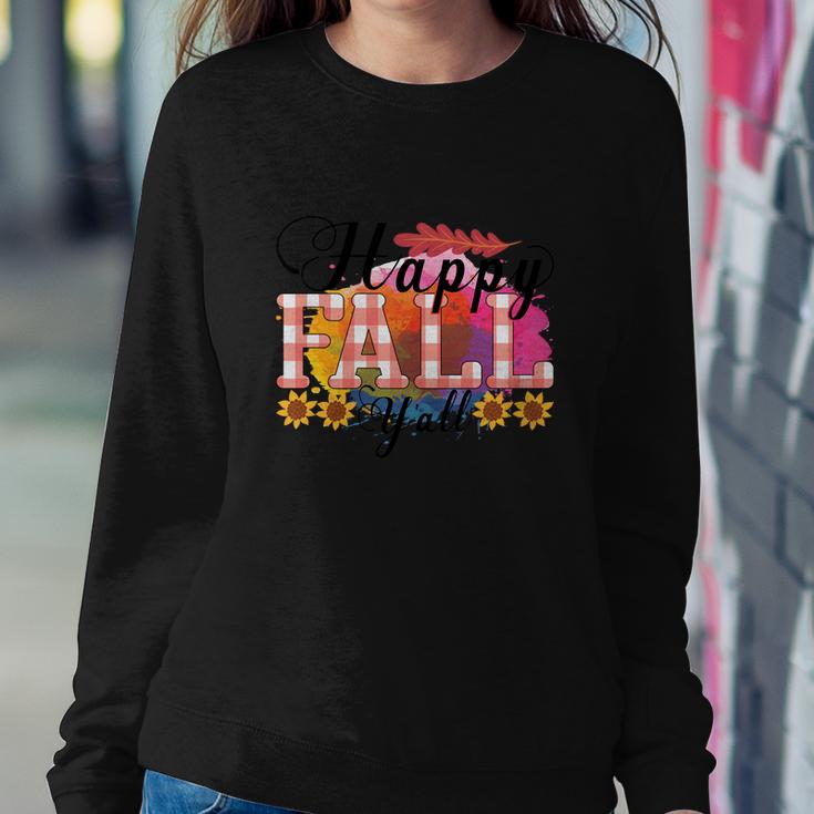Happy Fall Yall Sunflowers Women Crewneck Graphic Sweatshirt
