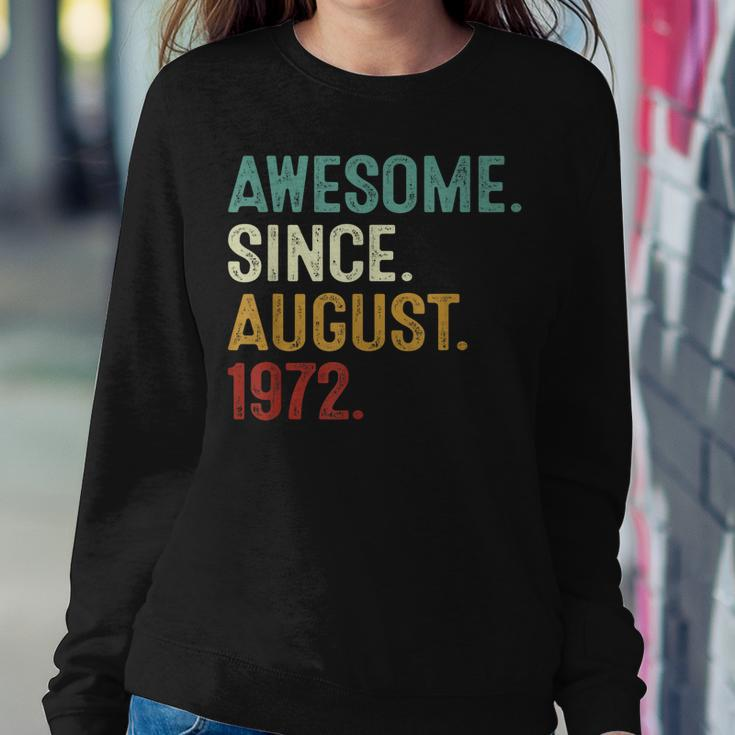 Awesome Since August 1972 50 Years Old 50Th Birthday  Women Crewneck Graphic Sweatshirt Personalized Gifts